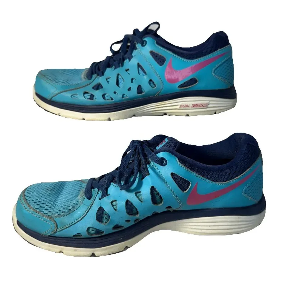 Nike Dual Fusion Run 2 Shoes Womens Size 8 Turquoise Athletic‎ Running Sneakers